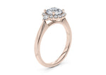 Hampstead Halo Rose Gold 18k Round Engagement Ring