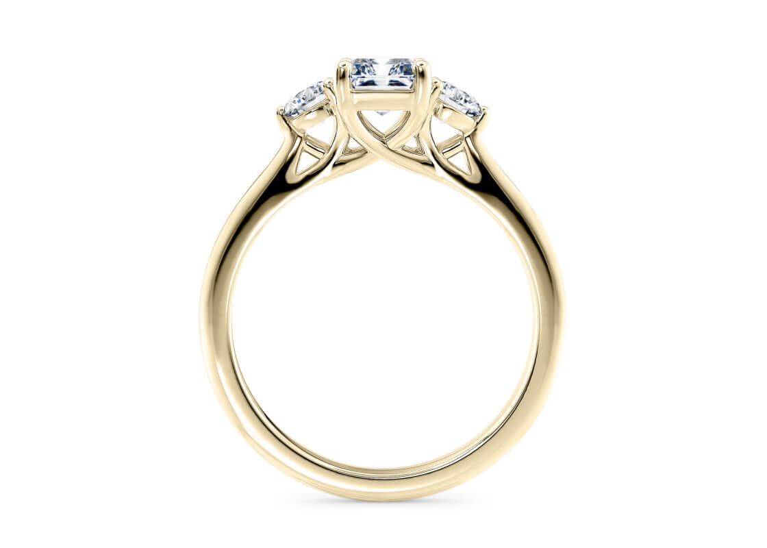 Valencia Trilogy Yellow Gold 18k Radiant Engagement Ring