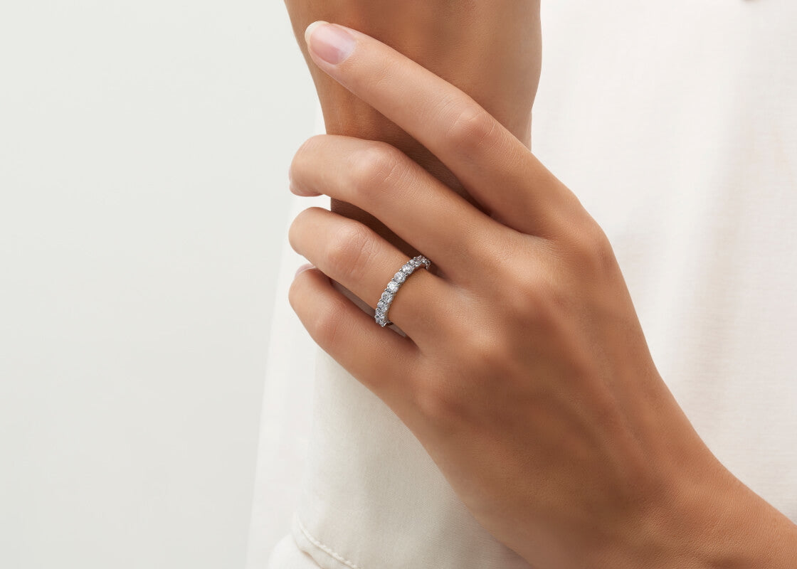 Mayfair Half Set White Gold 18k Natural Eternity Ring