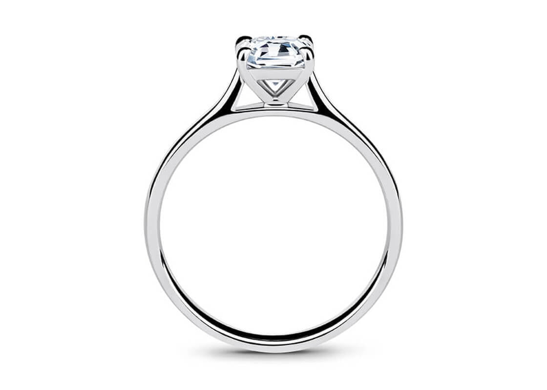 Contour Solitaire Platinum Asscher Engagement Ring