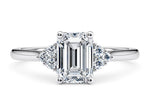 Rosa Vintage Platinum Emerald Engagement Ring