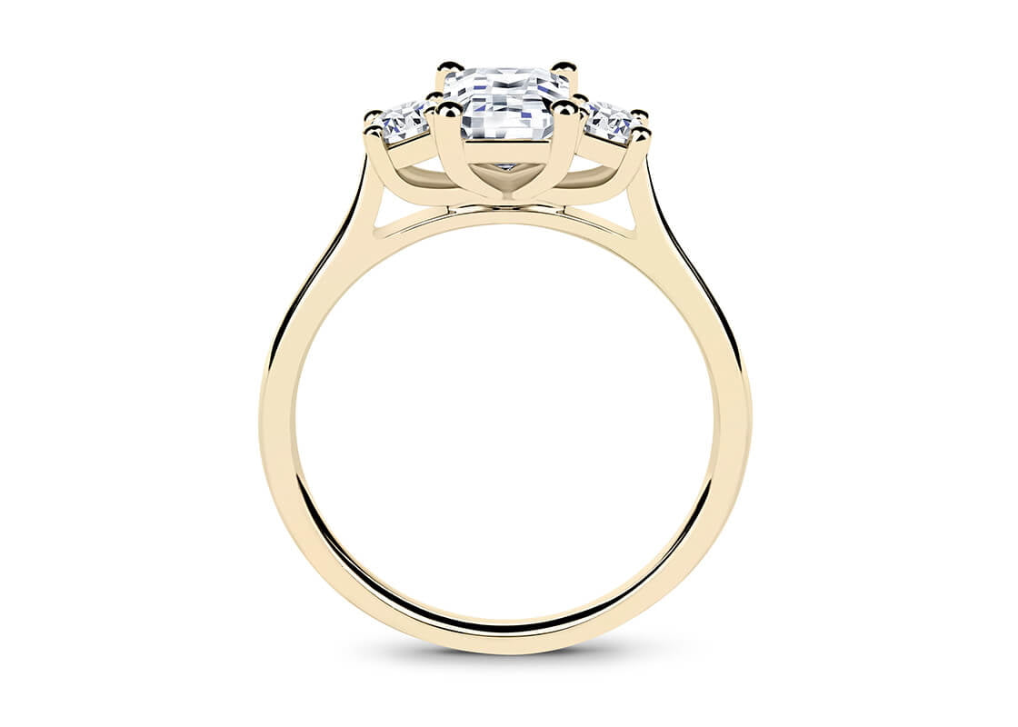 Roma Trilogy Yellow Gold 18k Emerald Engagement Ring