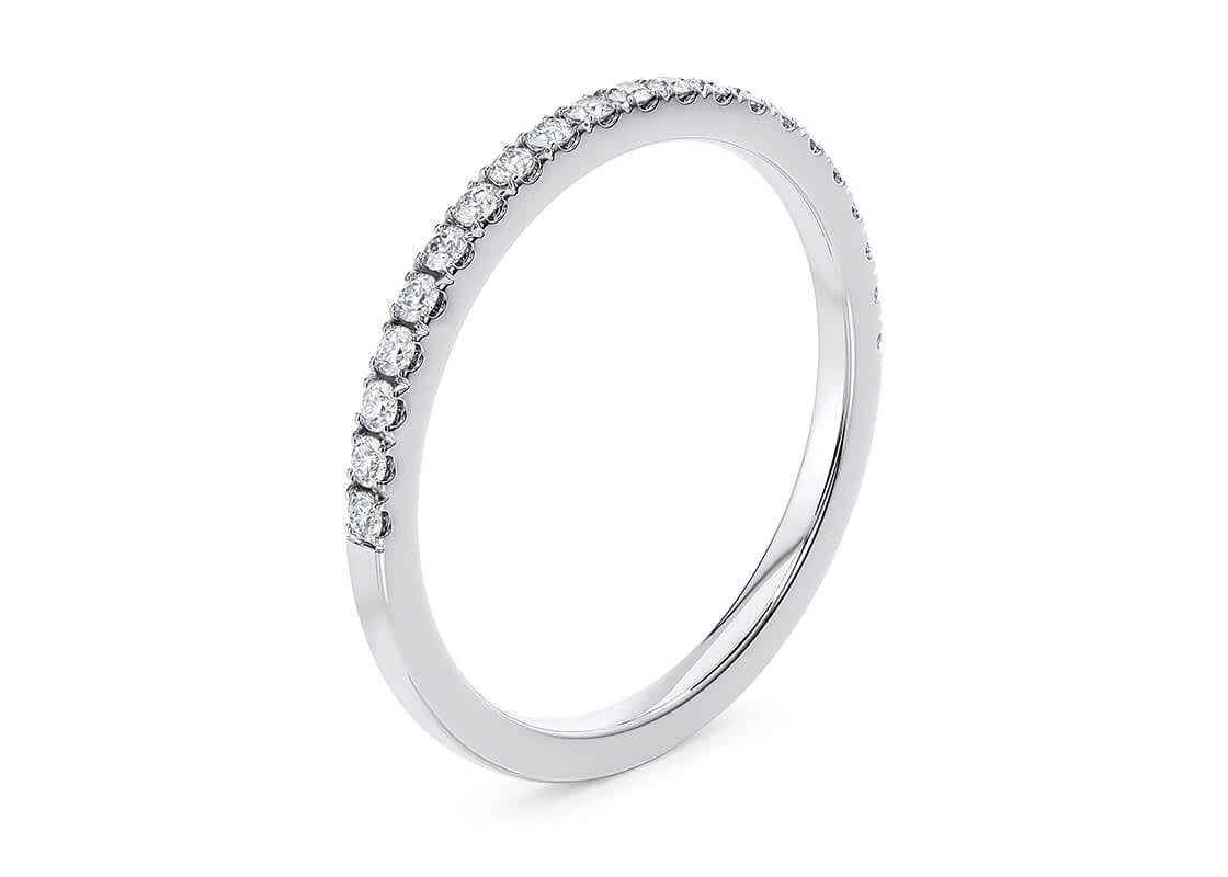 Vogue White Gold 18k Half Set Eternity Ring