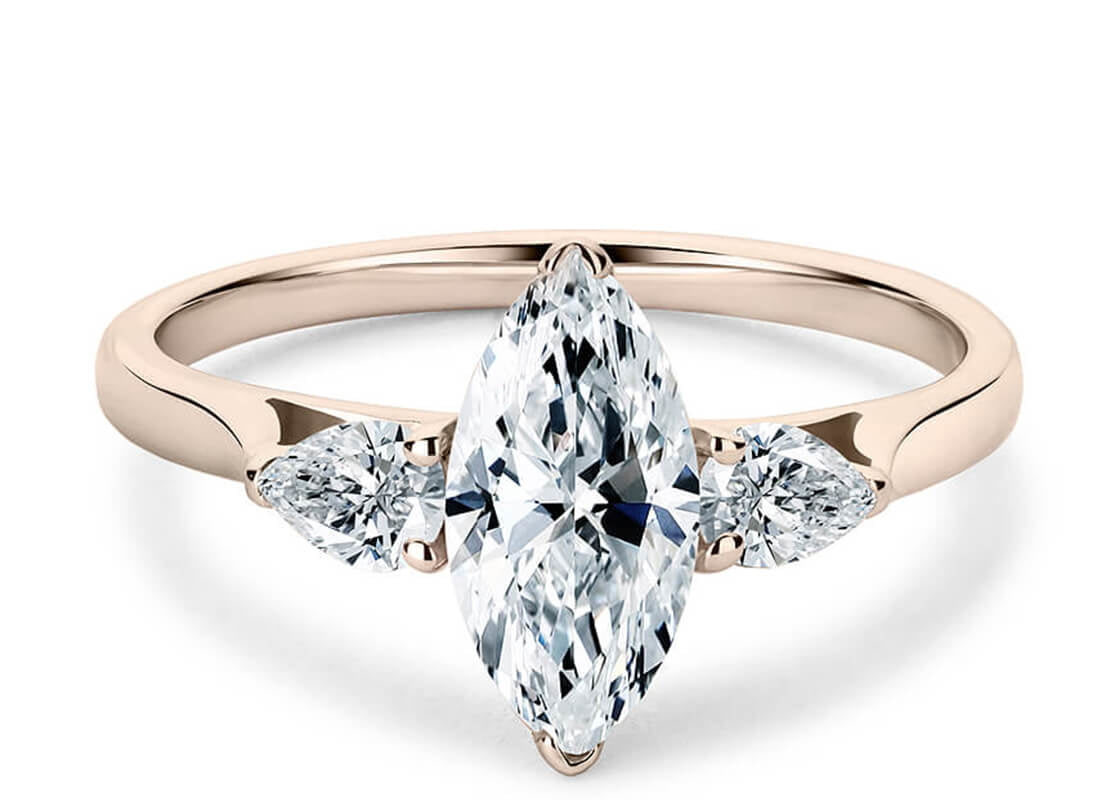 Barcelona Trilogy Rose Gold 18k Marquise Engagement Ring
