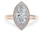 Minerva Halo Rose Gold 18k Marquise Engagement Ring