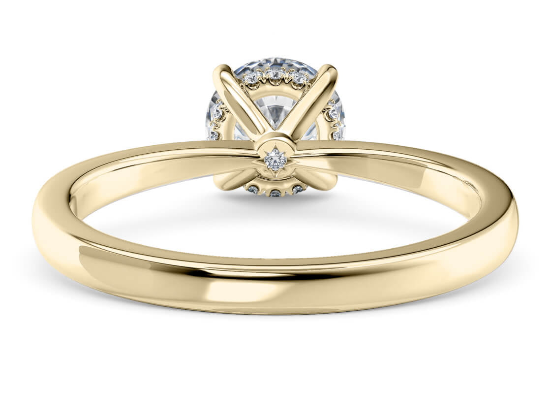 Starlight Solitaire Yellow Gold 18k Round Engagement Ring