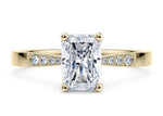 Delicacy Vintage Yellow Gold 18k Radiant Engagement Ring