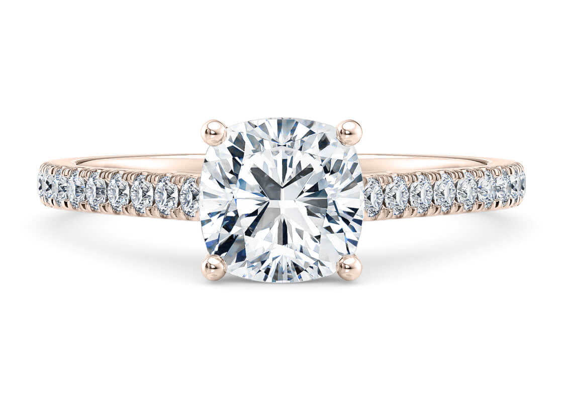 1477 Vintage Rose Gold 18k Cushion Engagement Ring