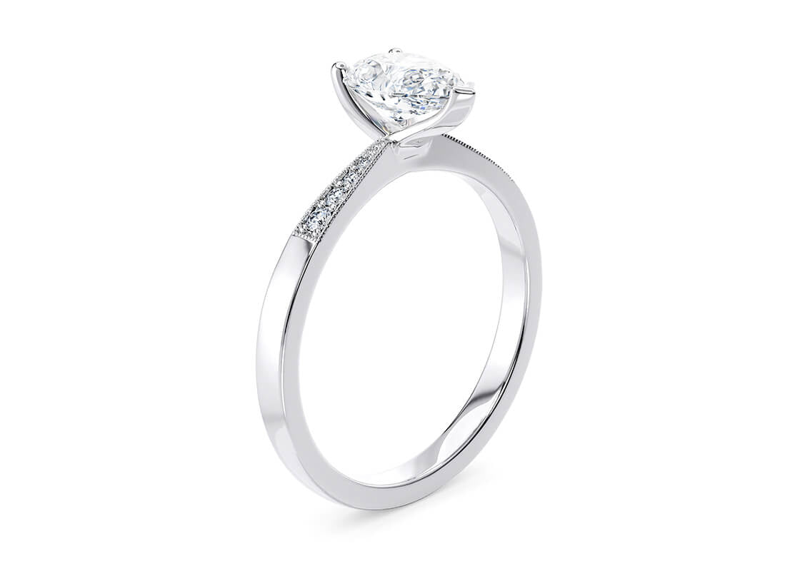 Delicacy Vintage Platinum Pear Engagement Ring