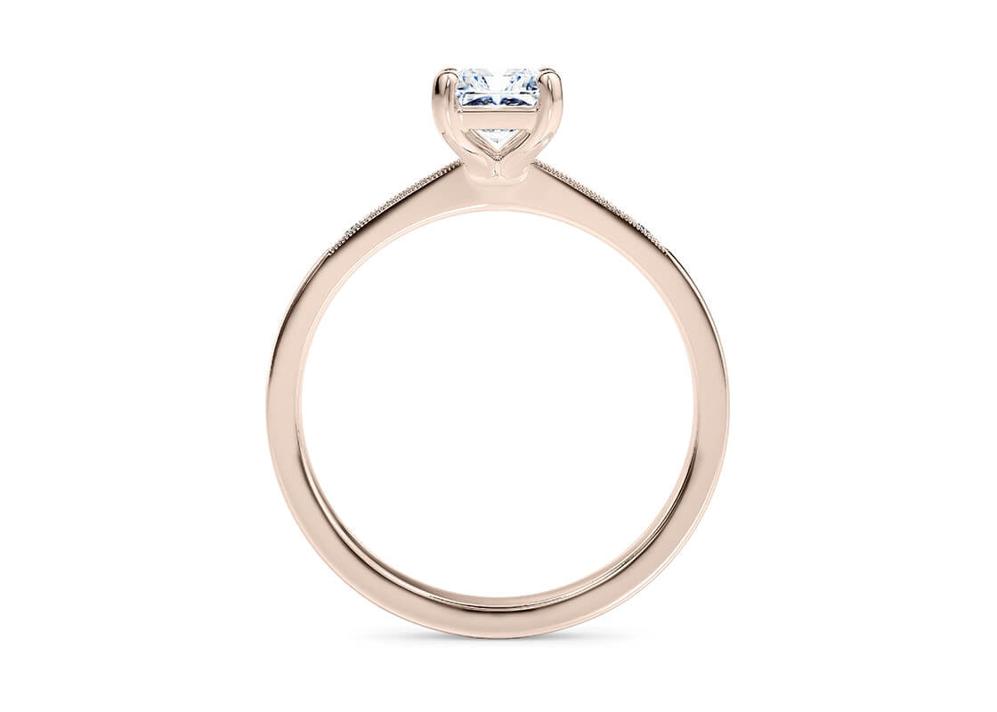 Delicacy Vintage Rose Gold 18k Radiant Engagement Ring
