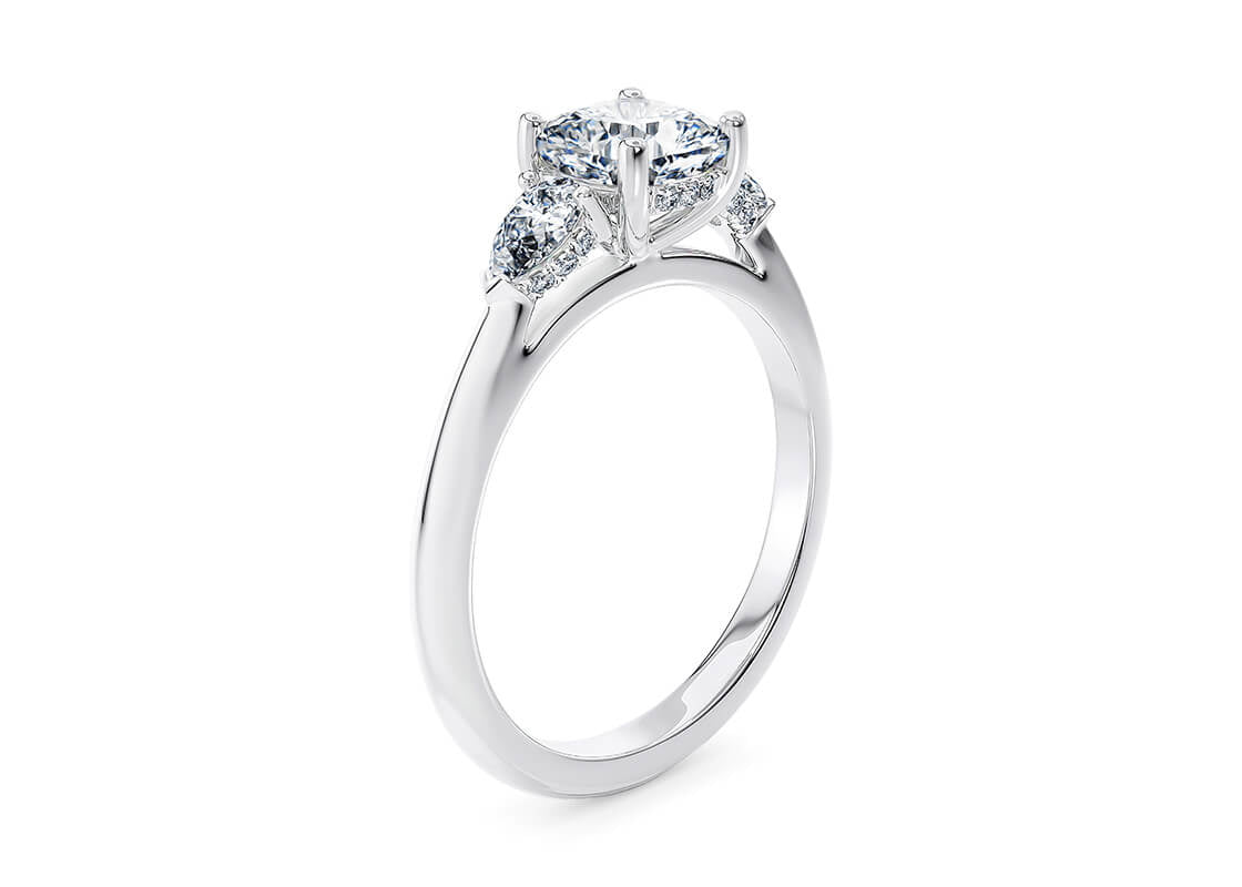 Florence Trilogy Platinum Cushion Engagement Ring