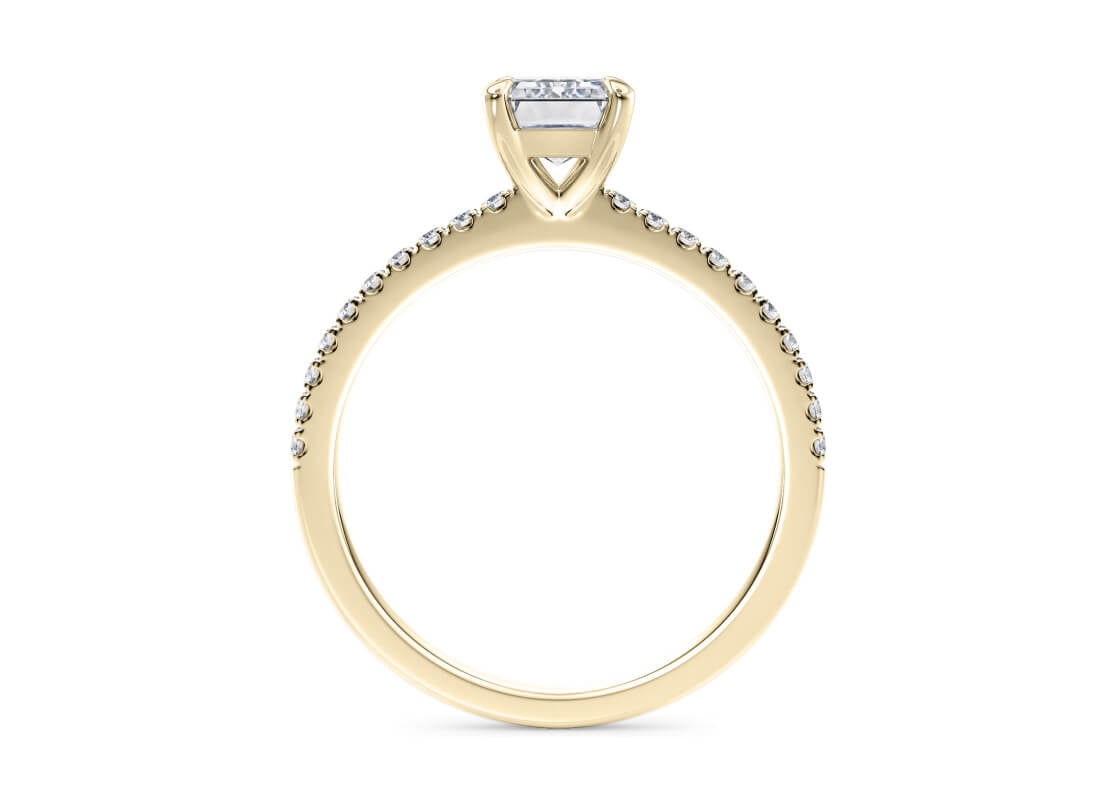 Aria Diamond Band Yellow Gold 18k Emerald Engagement Ring
