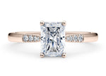 Thea Diamond Band Rose Gold 18k Radiant Engagement Ring