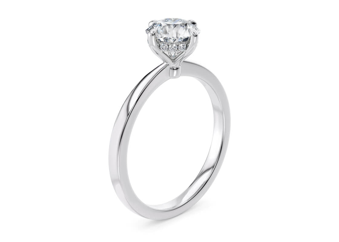 Starlight Compass Solitaire Platinum Round Engagement Ring