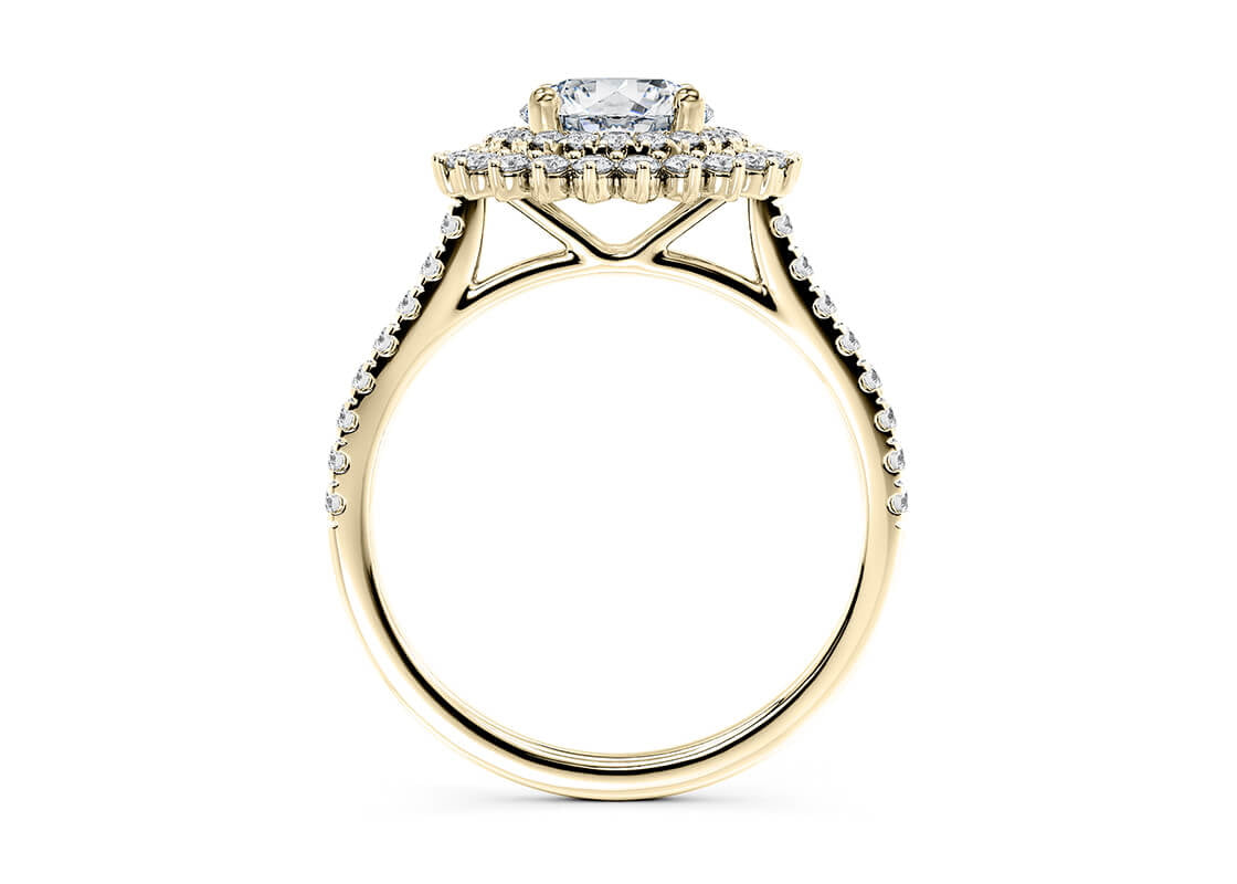 Berkeley Halo Yellow Gold 18k Round Engagement Ring