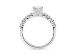Lyra Diamond Band Platinum Cushion Engagement Ring