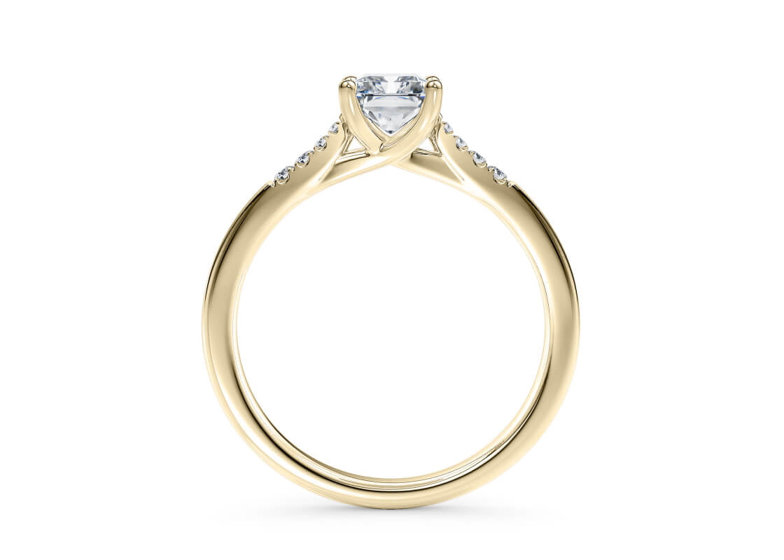Thea Diamond Band Yellow Gold 18k Radiant Engagement Ring