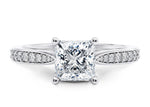 Victoria Diamond Band Platinum Princess Engagement Ring