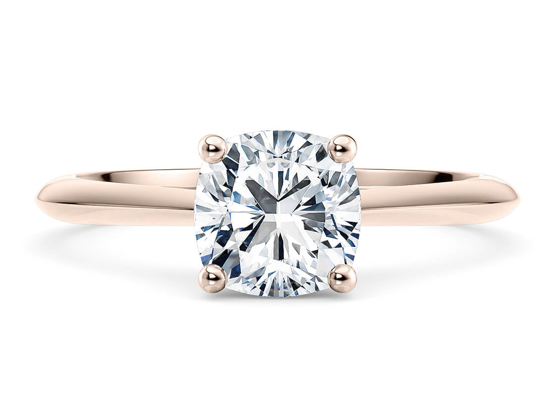 Hope Solitaire Rose Gold 18k Cushion Engagement Ring