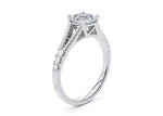 Oxford Diamond Band Platinum Asscher Engagement Ring