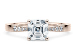 Delicacy Vintage Rose Gold 18k Asscher Engagement Ring