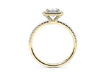 Isabella Halo Yellow Gold 18k Emerald Engagement Ring