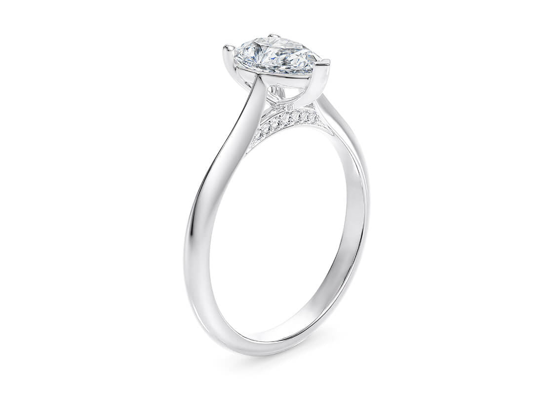 Iris Solitaire Platinum Pear Engagement Ring