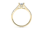 Oxford Diamond Band Yellow Gold 18k Emerald Engagement Ring