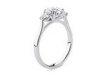 Roma Trilogy Platinum Cushion Engagement Ring