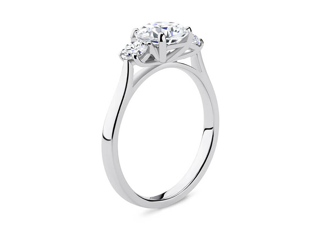 Roma Trilogy Platinum Cushion Engagement Ring