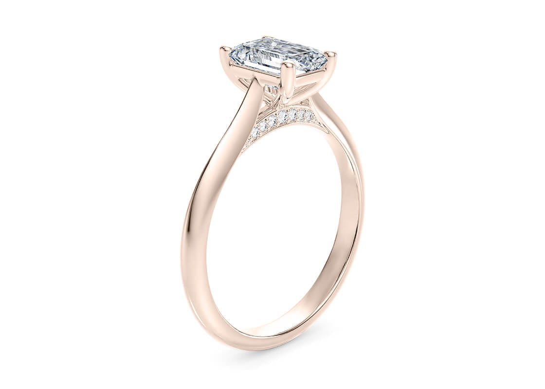 Iris Solitaire Rose Gold 18k Emerald Engagement Ring