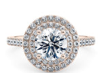 Empress Halo Rose Gold 18k Round Engagement Ring