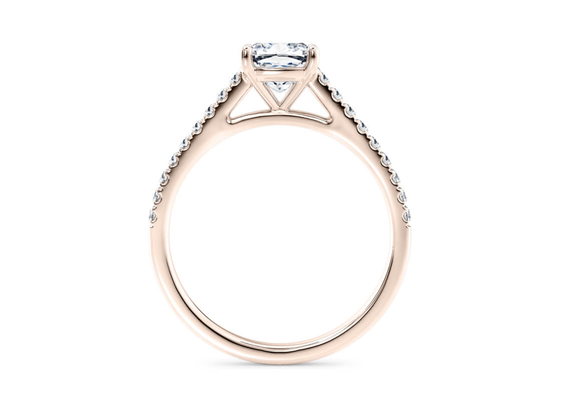 1477 Vintage Rose Gold 18k Cushion Engagement Ring