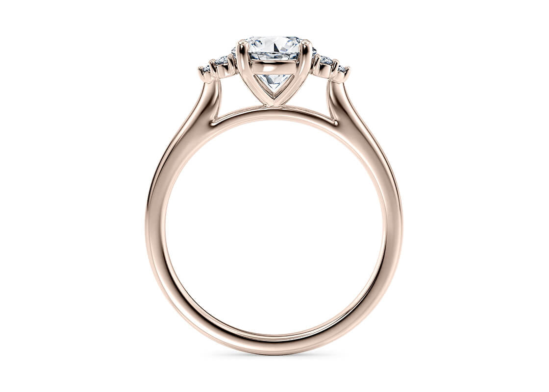 Rosa Vintage Rose Gold 18k Round Engagement Ring