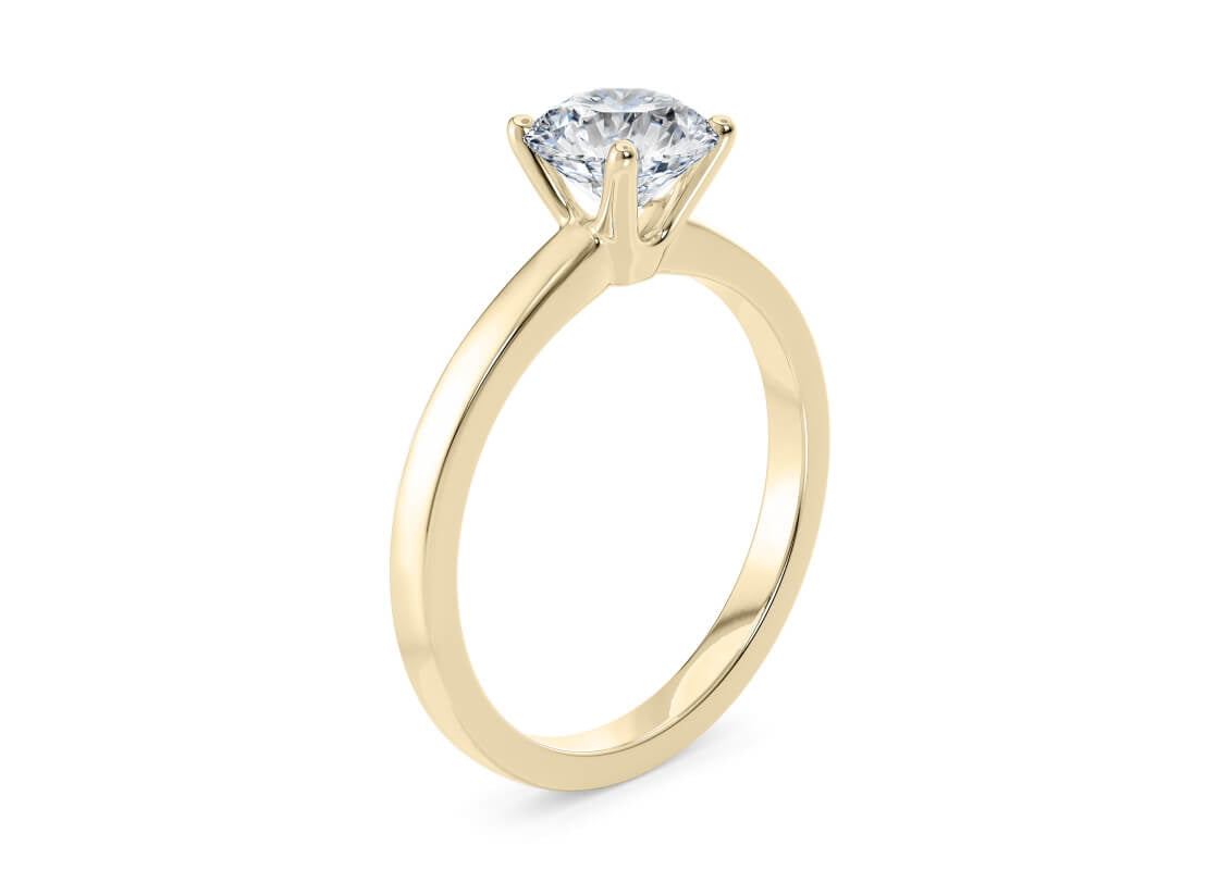 1477 Classic Solitaire Yellow Gold 18k Round Engagement Ring