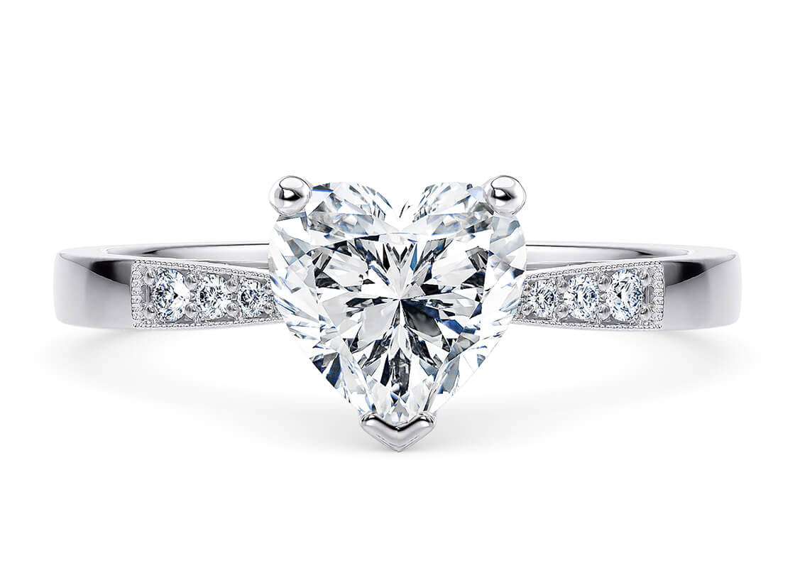 Delicacy Vintage Platinum Heart Engagement Ring