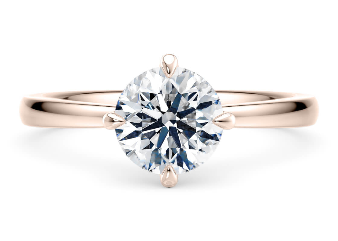 Starlight Compass Solitaire Rose Gold 18k Round Engagement Ring
