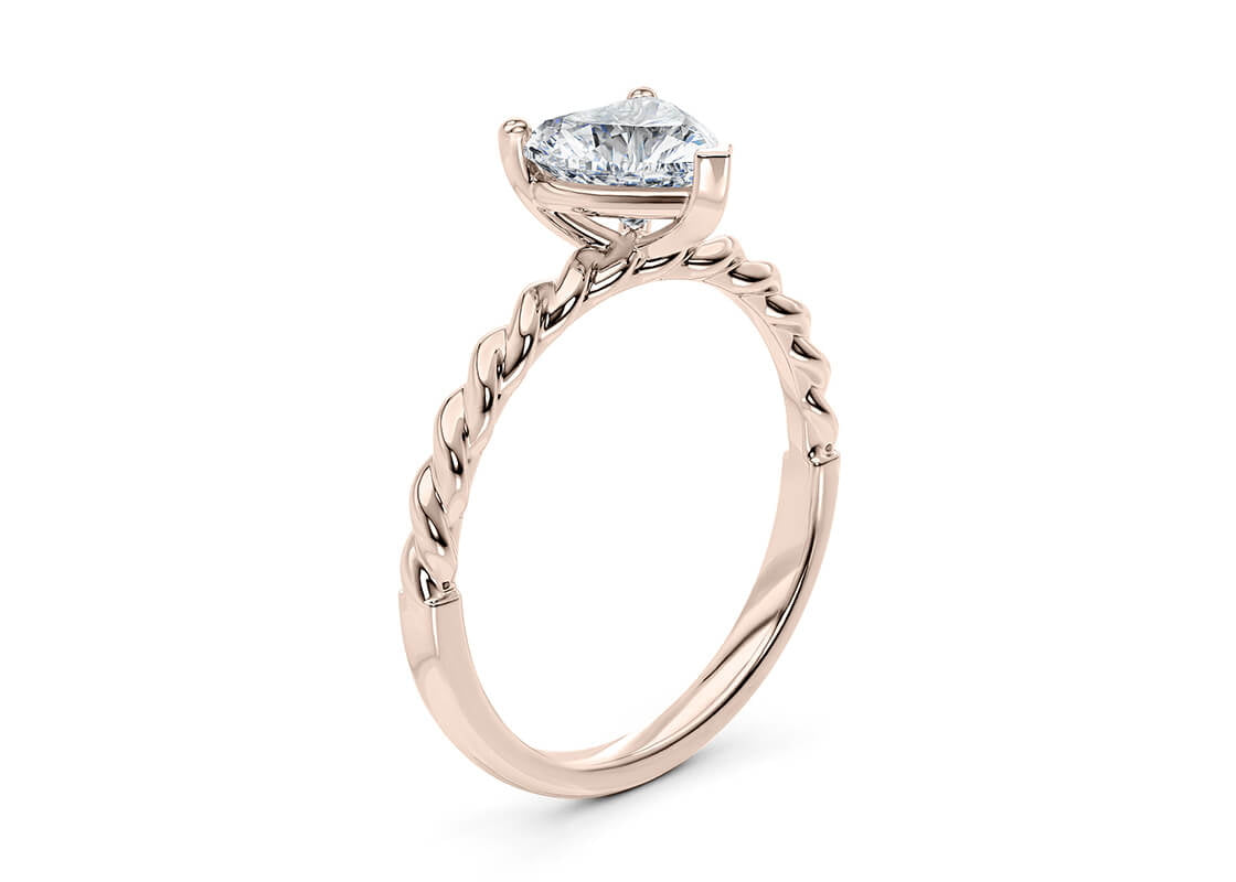 Ascot Solitaire Rose Gold 18k Heart Engagement Ring