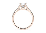 Oxford Diamond Band Rose Gold 18k Cushion Engagement Ring