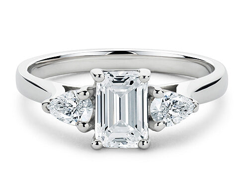 Barcelona Trilogy Platinum Emerald Engagement Ring