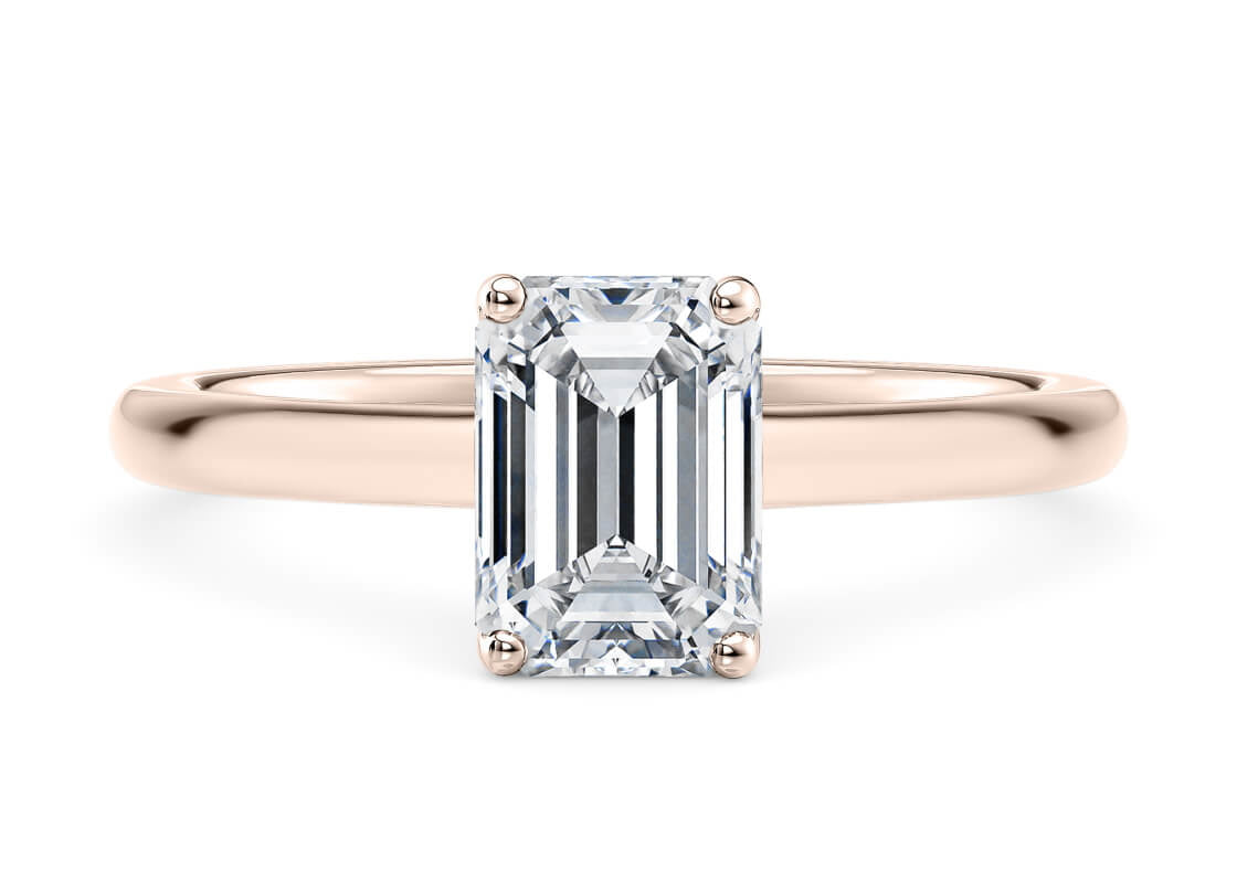 Paloma Solitaire Rose Gold 18k Emerald Engagement Ring