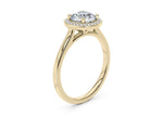 Minerva Halo Yellow Gold 18k Round Engagement Ring
