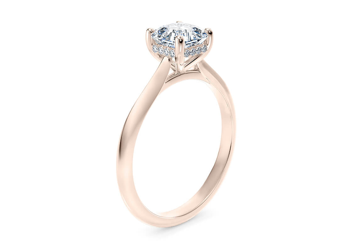 Hope Solitaire Rose Gold 18k Asscher Engagement Ring