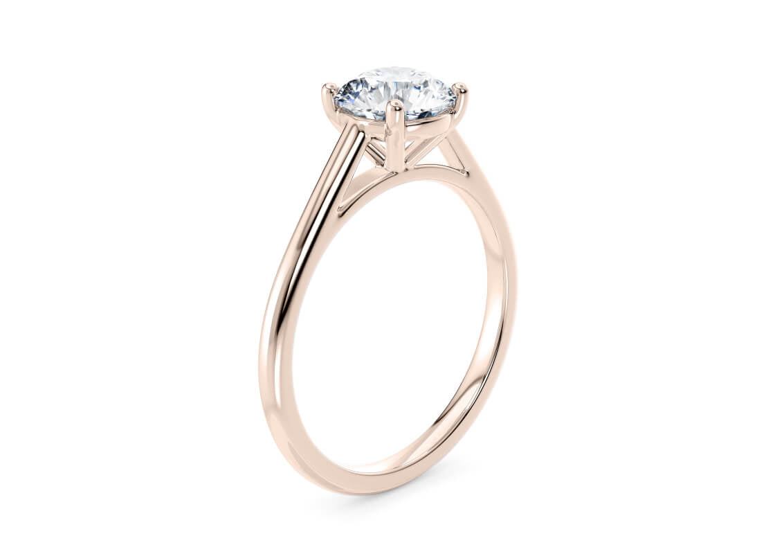 Estella Solitaire Rose Gold 18k Round Engagement Ring