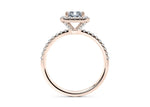 Isabella Halo Rose Gold 18k Radiant Engagement Ring