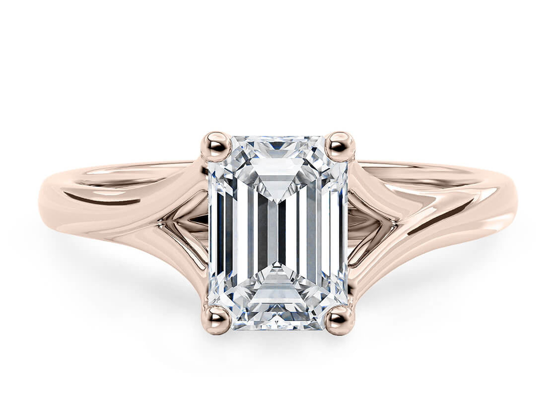 Hanover Solitaire Rose Gold 18k Emerald Engagement Ring