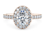Medici Halo Rose Gold 18k Oval Engagement Ring