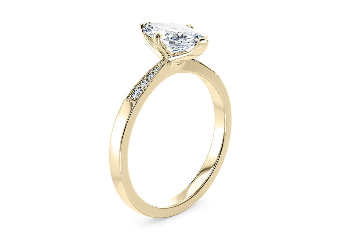 Delicacy Vintage Yellow Gold 18k Marquise Engagement Ring