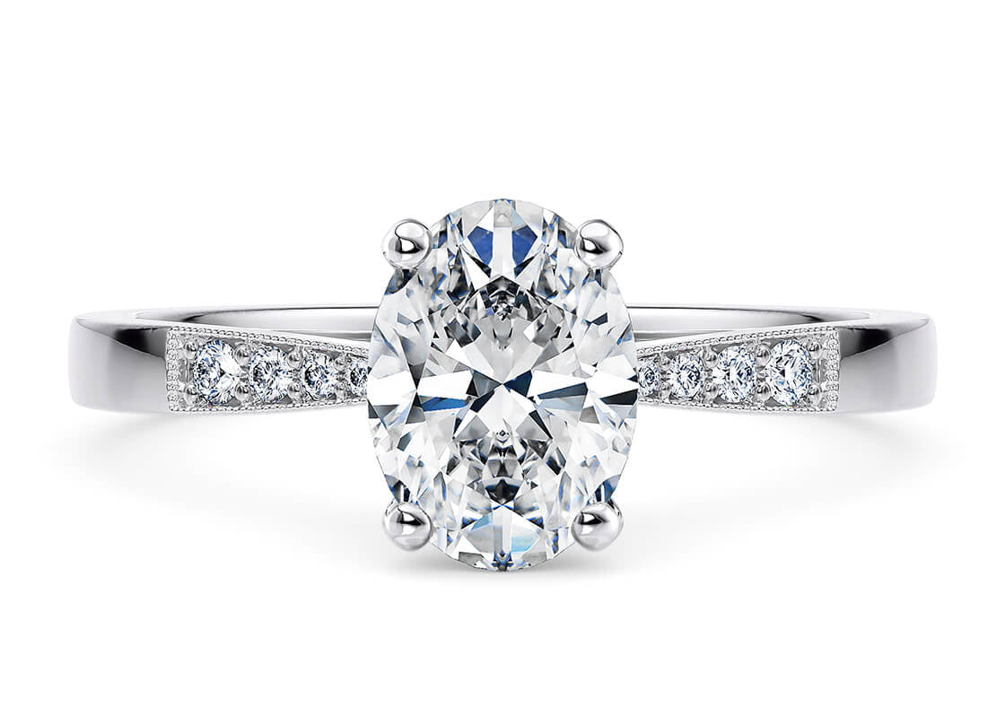 Delicacy Vintage Platinum Oval Engagement Ring