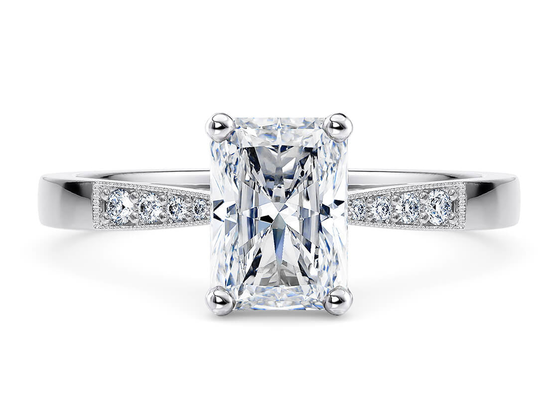 Delicacy Vintage Platinum Radiant Engagement Ring